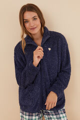 Womensecret Chaqueta pelo lúrex azul azul