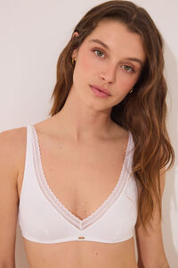 Womensecret FANTASTIC brasier triangular con relleno cuello halter de algodón con relleno color marfil marfil