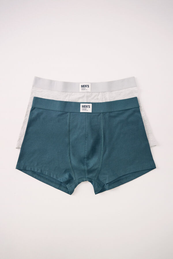 Womensecret Pack 2 calzones bóxer algodón gris y verde verde
