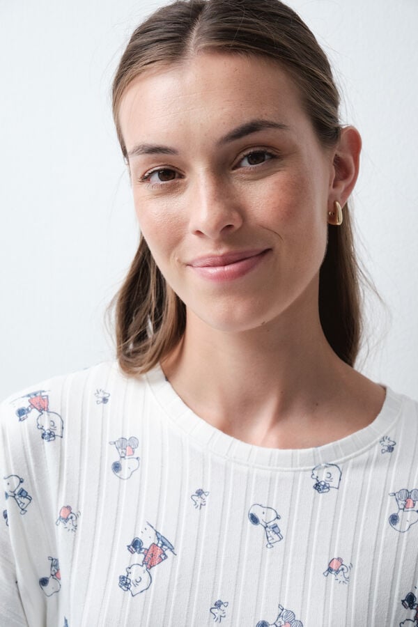 Women'secret Pijama larga blanca Snoopy blanco