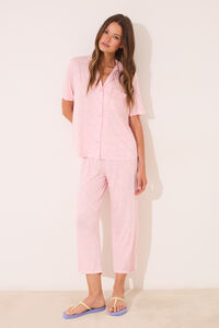 Womensecret Pijama camisera Capri de viscosa rosa rosa
