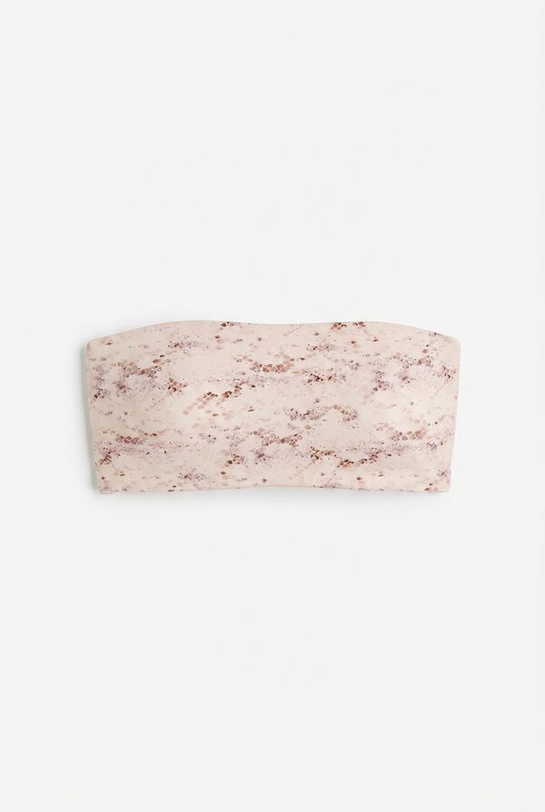 Women'secret Brasier bandeau sin costuras estampado de serpiente blanco