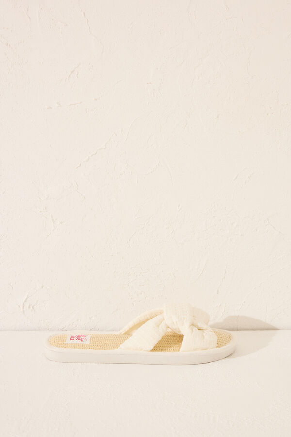 Womensecret Pantuflas para casa de rafia de Snoopy blanco