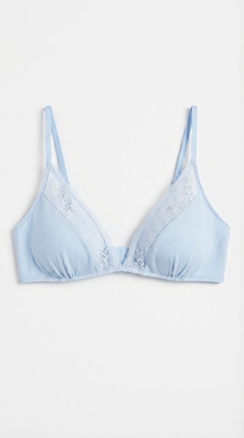 Women'secret Brasier triangular de algod&oacute;n azul NATURAL azul