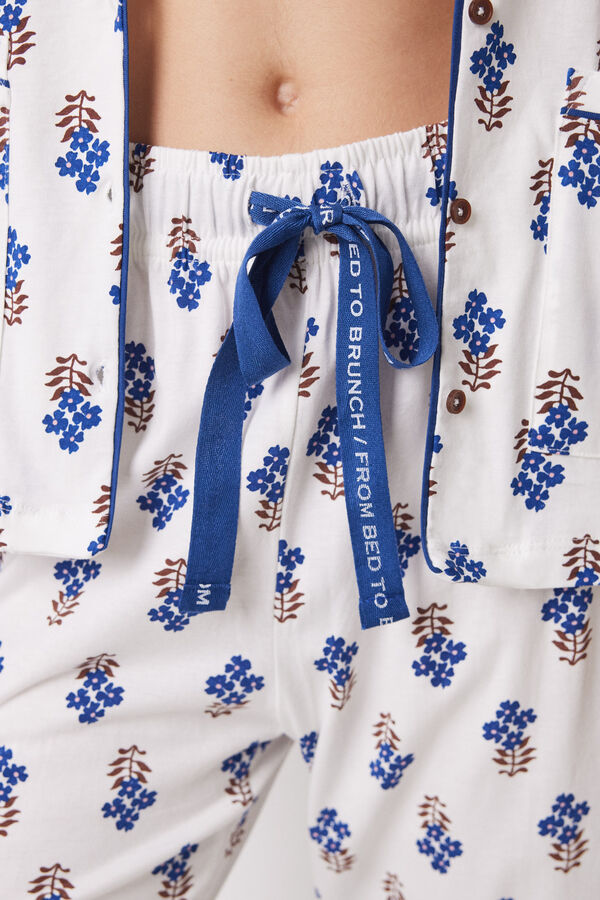 Womensecret Pijama camisera larga 100% algodón flores estampado