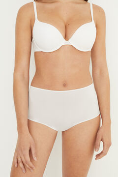 Womensecret Panty alto invisible de microfibra blanco