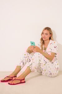 Womensecret Pijama camisera 100% algodón color marfil marfil