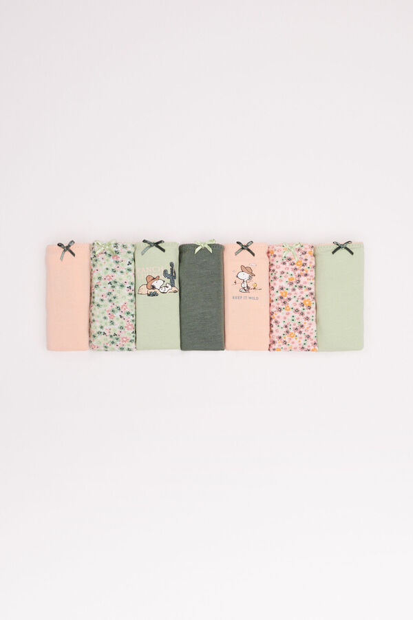 Womensecret Pack 7 panties algodón Snoopy estampado