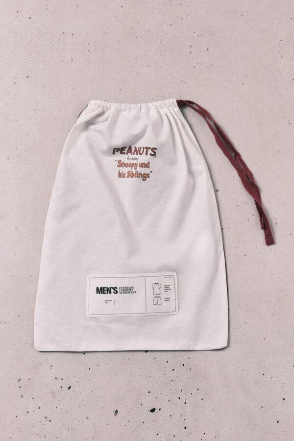 Women'secret Pijama corta de hombre de algod&oacute;n Peanuts p&uacute;rpura
