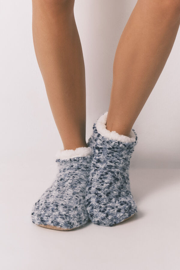 Women'secret Calcetines short de tricot azul azul