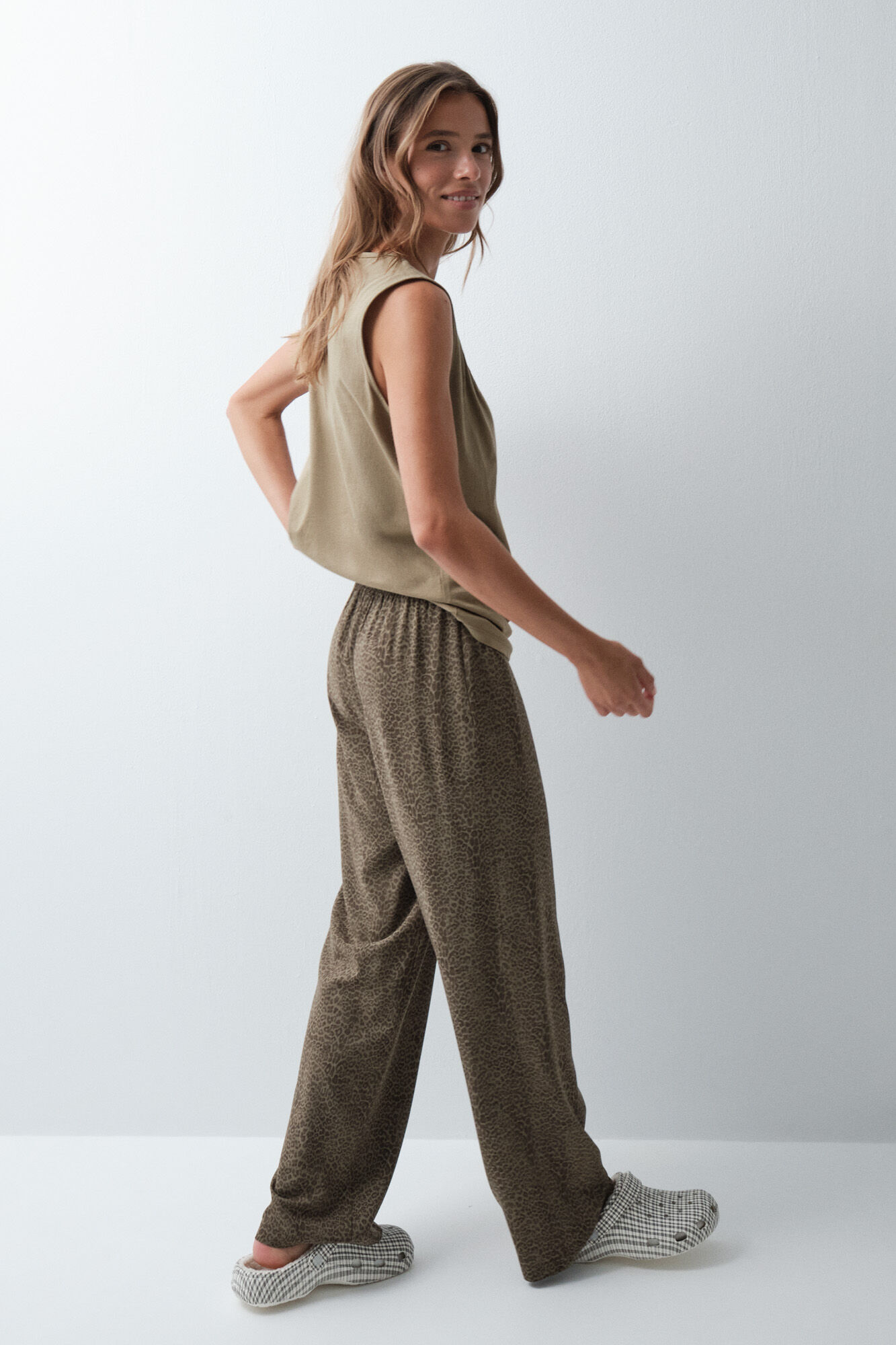 Women'secret Playera sin mangas de algod&oacute;n verde