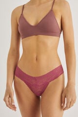 Womensecret Tanga encaje rosa rosa