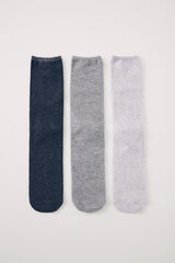 Womensecret Pack 3 calcetines altos grises gris