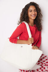 Womensecret Bolsa blanca nylon acolchado marfil