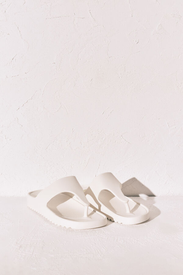 Women'secret Chanclas de goma eva blanco marfil