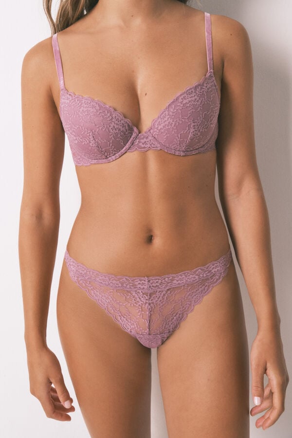 Women'secret Encaje de tanga rosa rosa