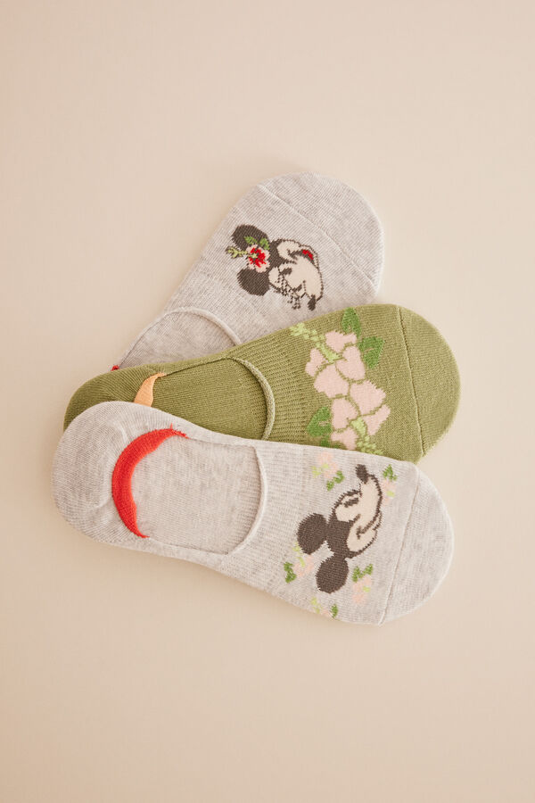 Womensecret Pack 3 calcetines invisibles  Mickey Mouse estampado