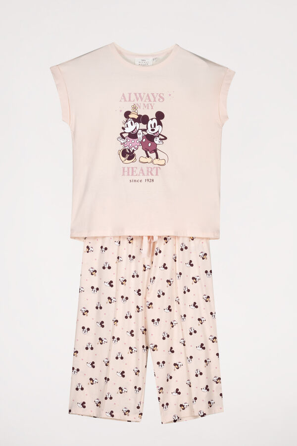 Womensecret Pijama algodón Mickey Mouse rosa rosa