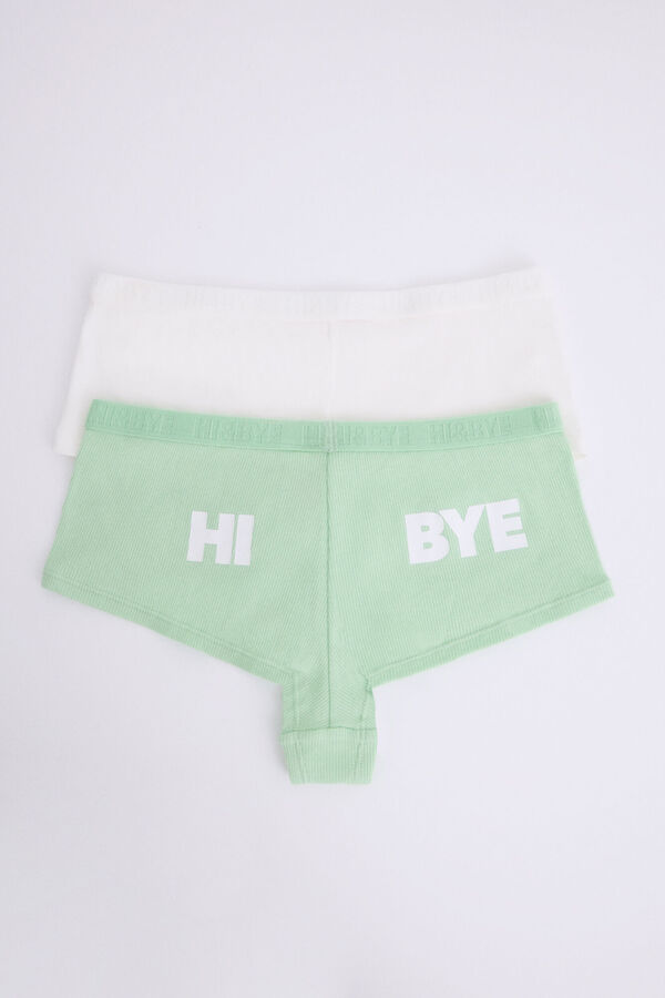Womensecret Pack 2 bragas bóxer blanco, verde blanco