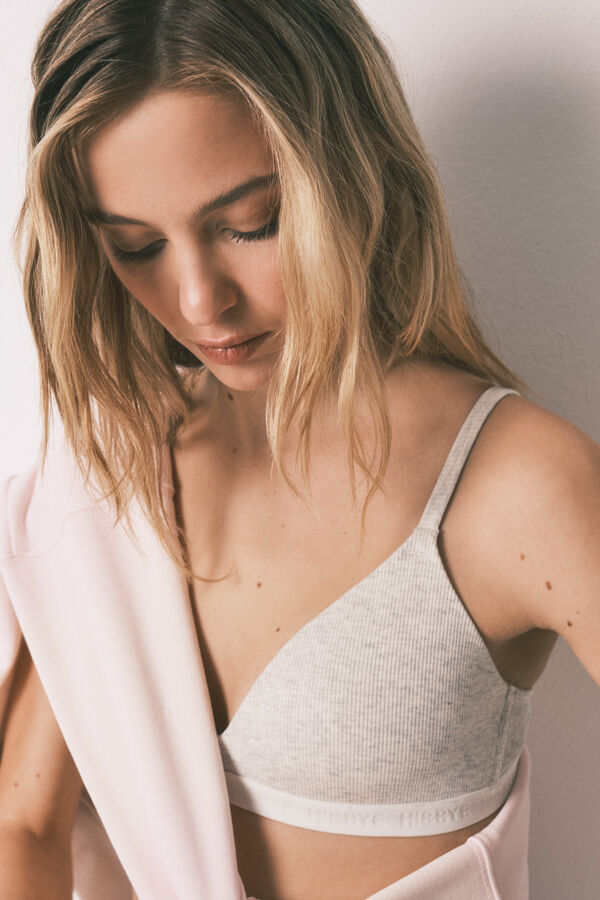 HI&BYE Brasier triangular con relleno gris gris