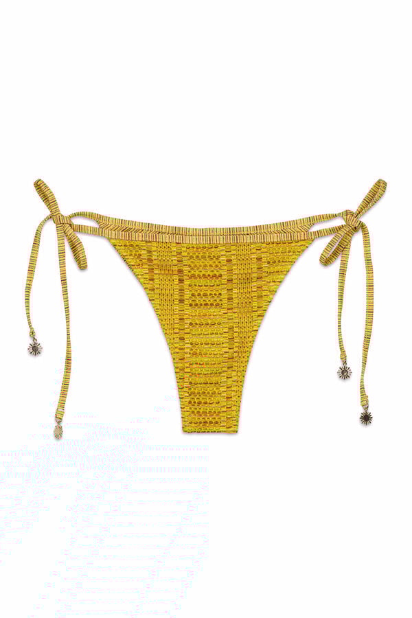 Women'secret Panty de bikini brasile&ntilde;a de crochet multicolor estampado