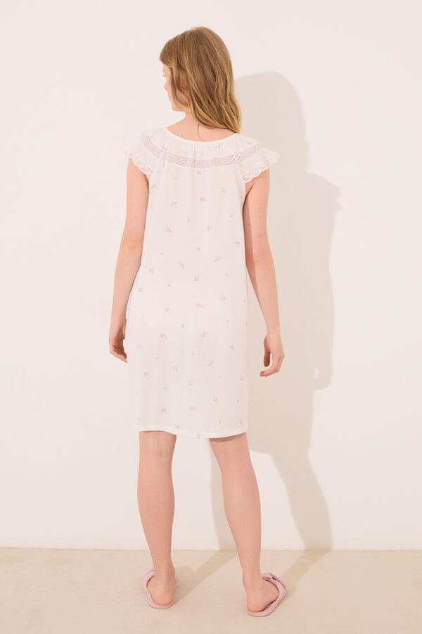 Womensecret Camisón de premamá de algodón blanco blanco