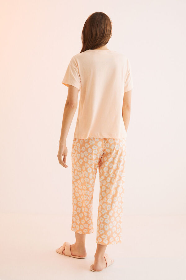 Womensecret Pijama larga 100% algodón Snoopy naranja 