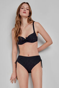 Gisela Braga bikini alta print geométrico negro