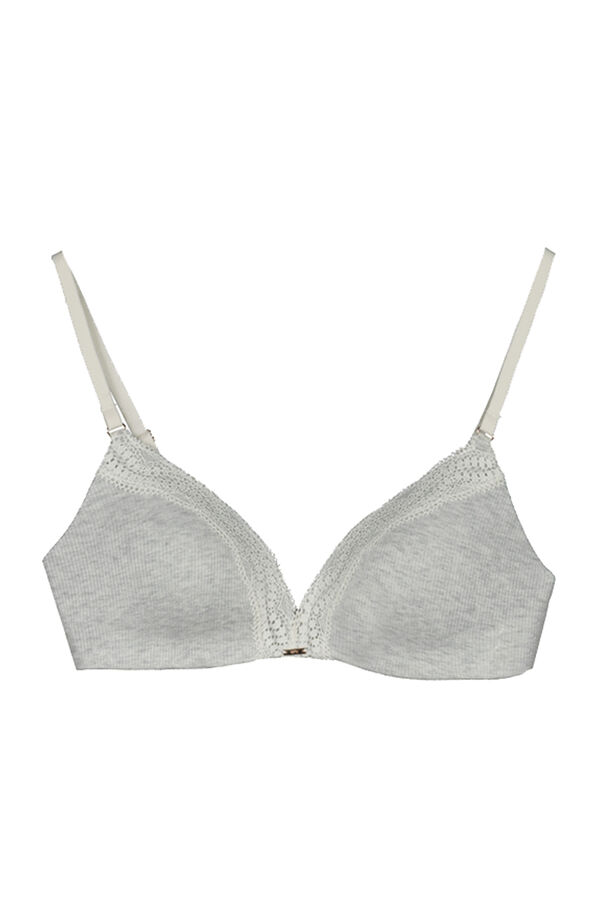Womensecret LOVELY Brasier triangular relleno algodón gris gris