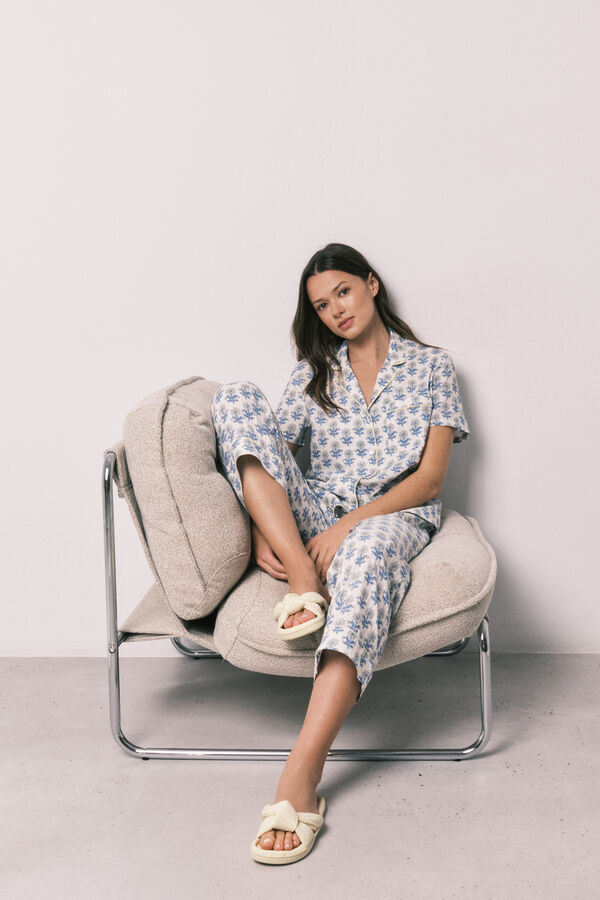 Women'secret Pijama camisera capri de algod&oacute;n estampado estampado