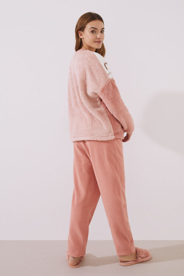 Women'secret Pijama fleece peluche Bambi rosa