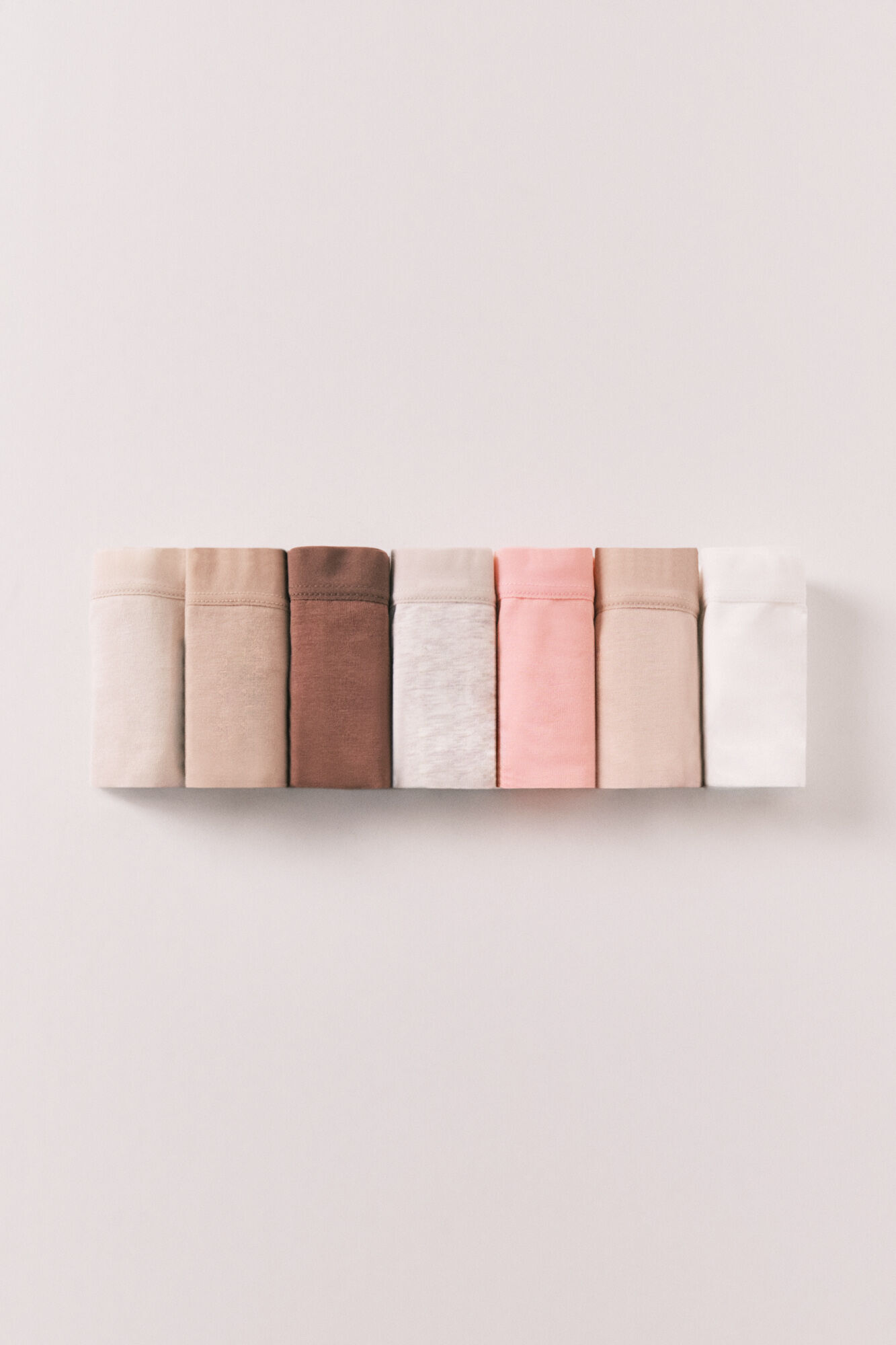 Women'secret Pack de 7 panties brasile&ntilde;os de algod&oacute;n lisos neutros