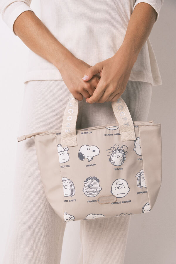Women'secret Bolsa térmica beige para comida de Snoopy  nude