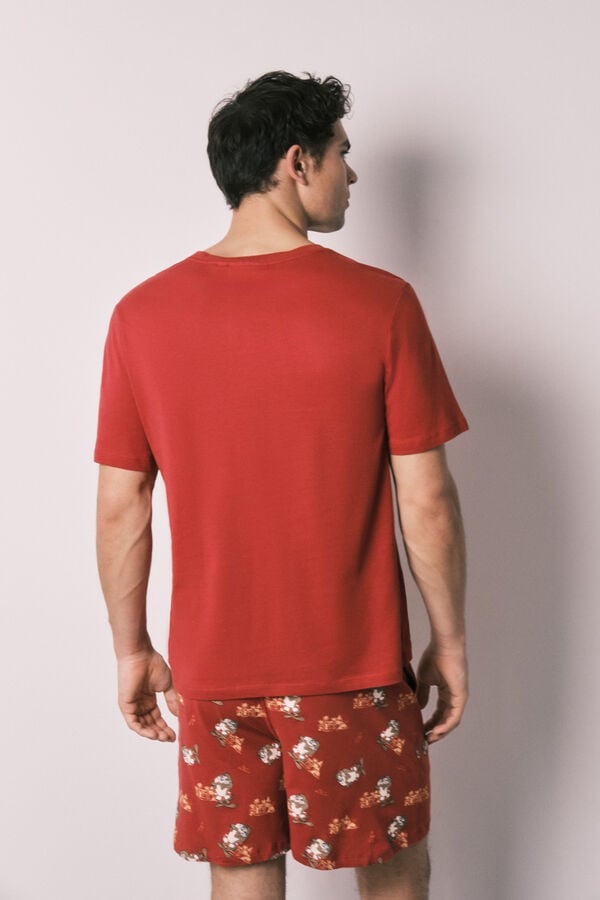 Women'secret Pijama corta de hombre de algod&oacute;n Demonio Tasmania naranja