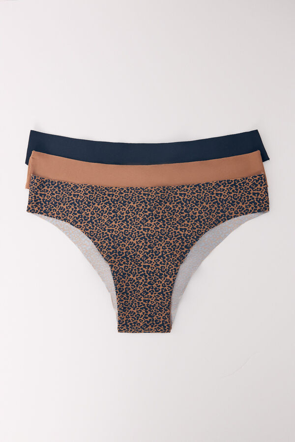Womensecret Pack 3 panties brasileños microfibra leopardo kaki