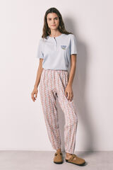 Women'secret Pantal&oacute;n carrot 100% algod&oacute;n estampado de flores rosa
