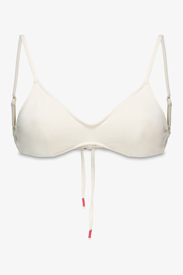 Womensecret Top de bikini con escote en PICO blanco marfil
