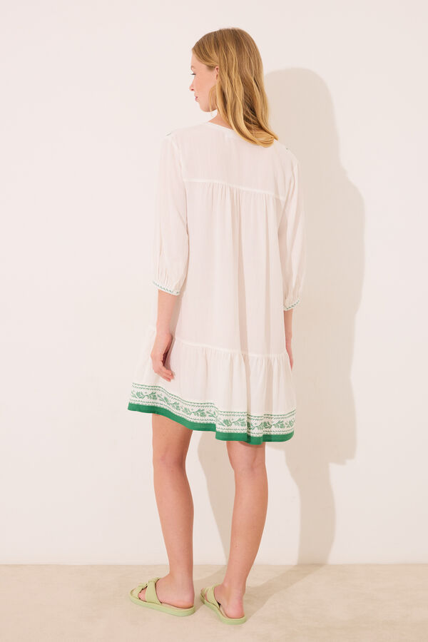 Womensecret Playera de dormir midi de viscosa color marfil marfil