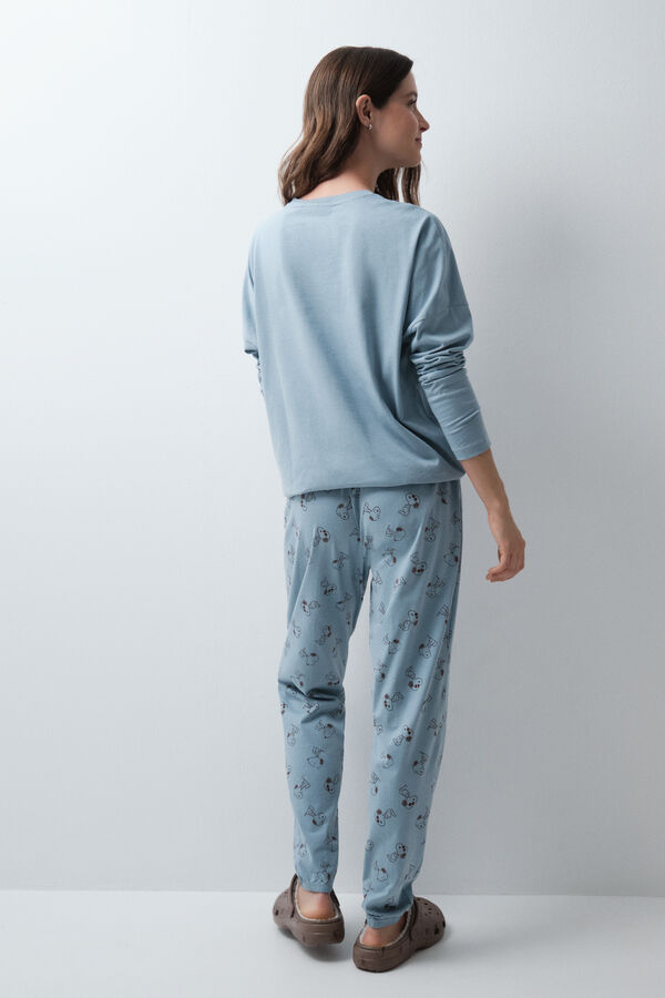 Women'secret Pijama larga Snoopy 3D azul