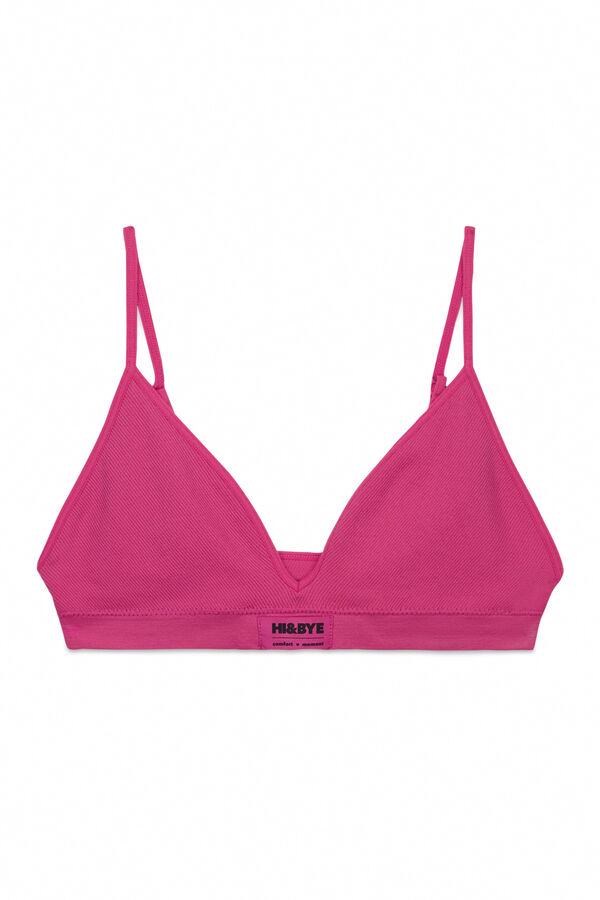 HI&BYE Brasier triangular sin costuras rosa fucsia fucsia