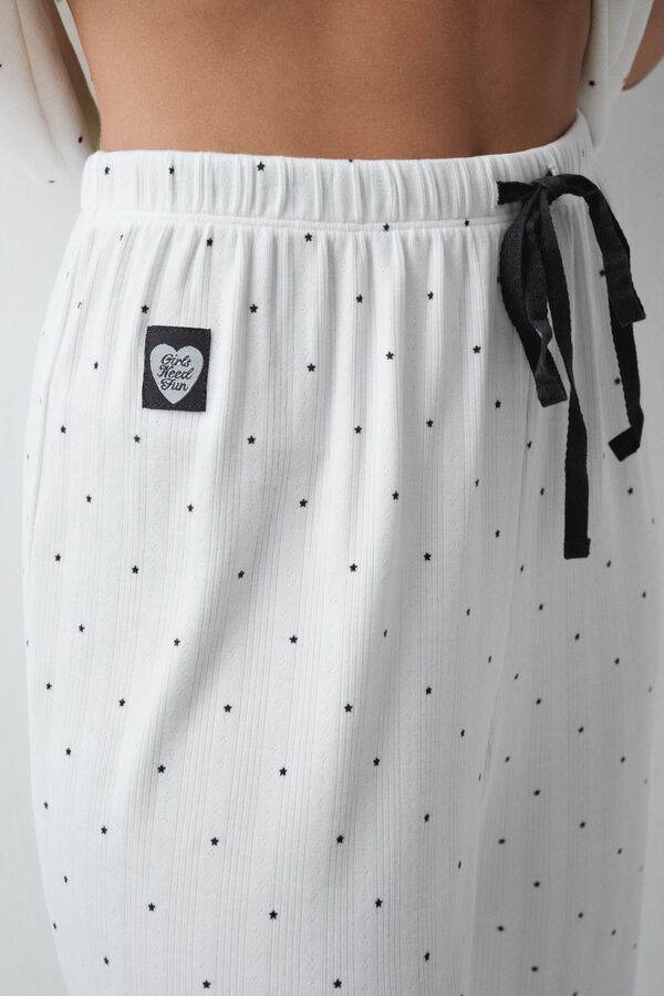 Women'secret Pijama larga de estrellas Betty Boop marfil
