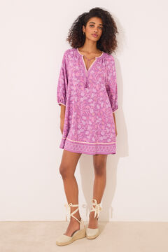 Womensecret Playera de dormir de viscosa con estampado floral boho estampado