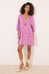 Womensecret Playera de dormir de viscosa con estampado floral boho estampado
