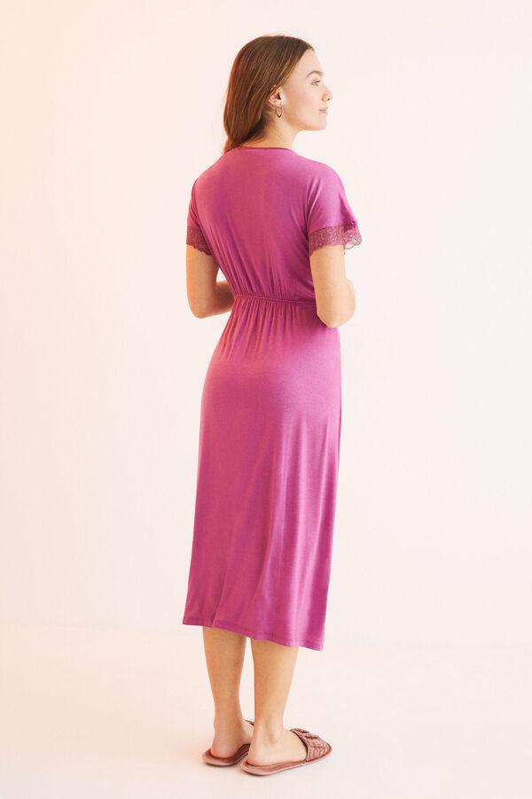 Womensecret Camisón manga caída morado morado/lila