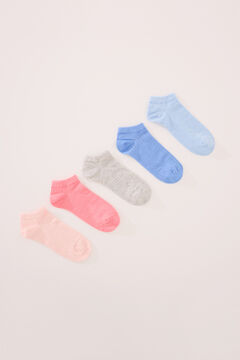 Womensecret Pack de 5 calcetines short en colores pastel estampado
