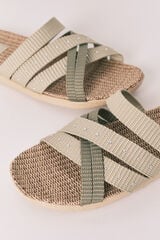 Women'secret Sandalias de tiras verde kaki