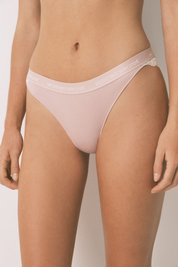 Women'secret Panty clásica de algodón rosa rosa