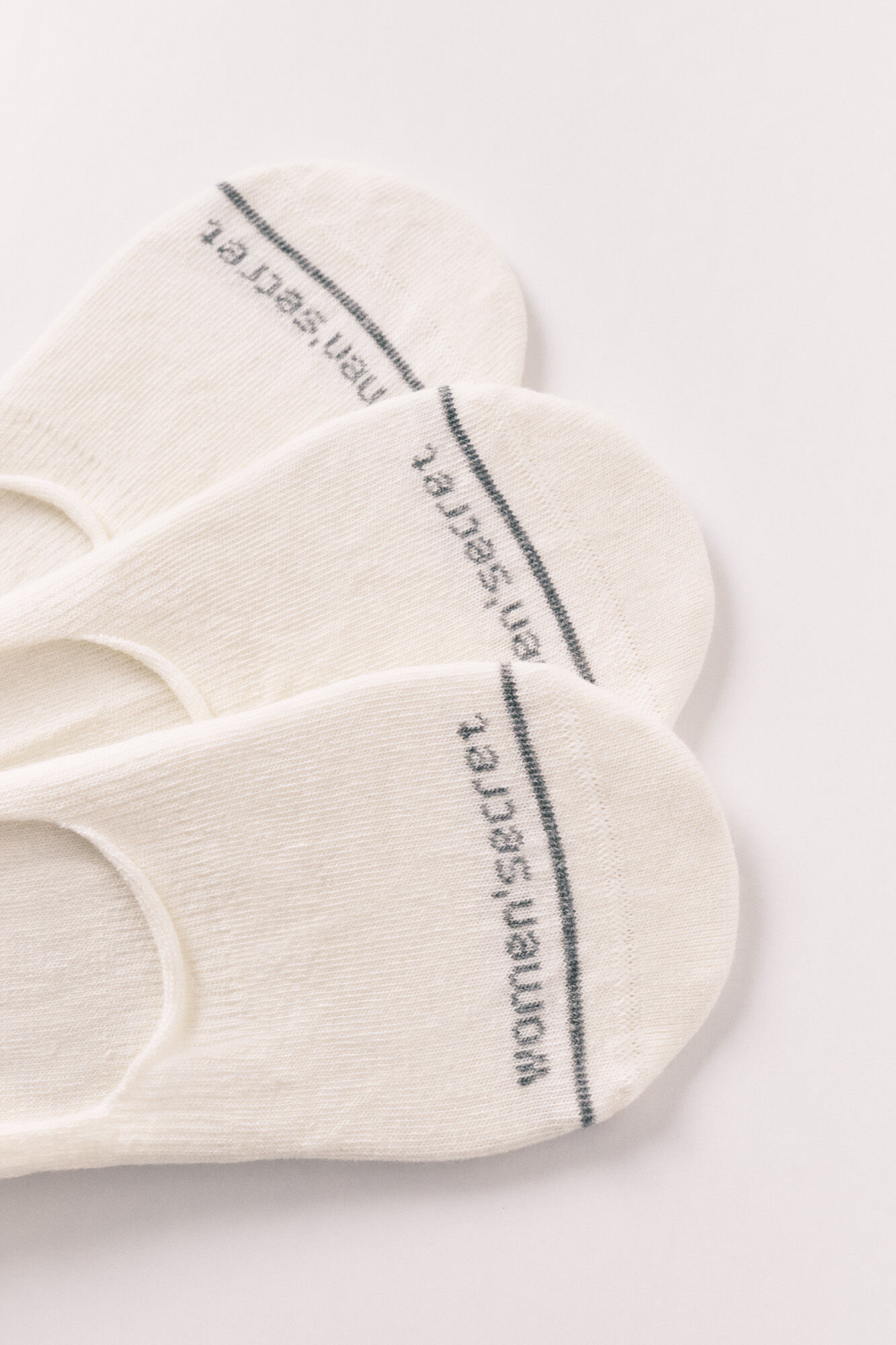 Women'secret Pack 3 calcetines invisibles con logo blancos