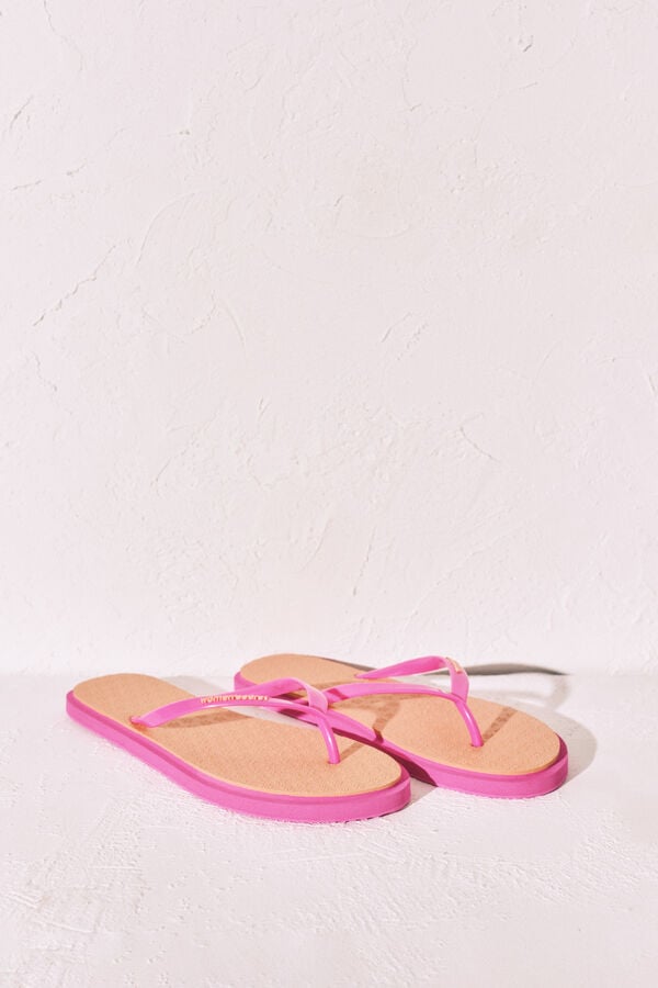 Women'secret Chanclas de dedo con textura floral naranja naranja