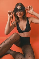 Women'secret Brasier cuello halter de tul negro con cierre especial  negro